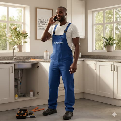 image of plumber being called