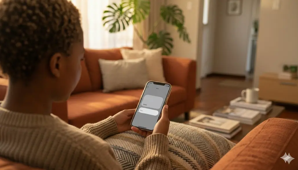 Image of a woman messaging ai bot