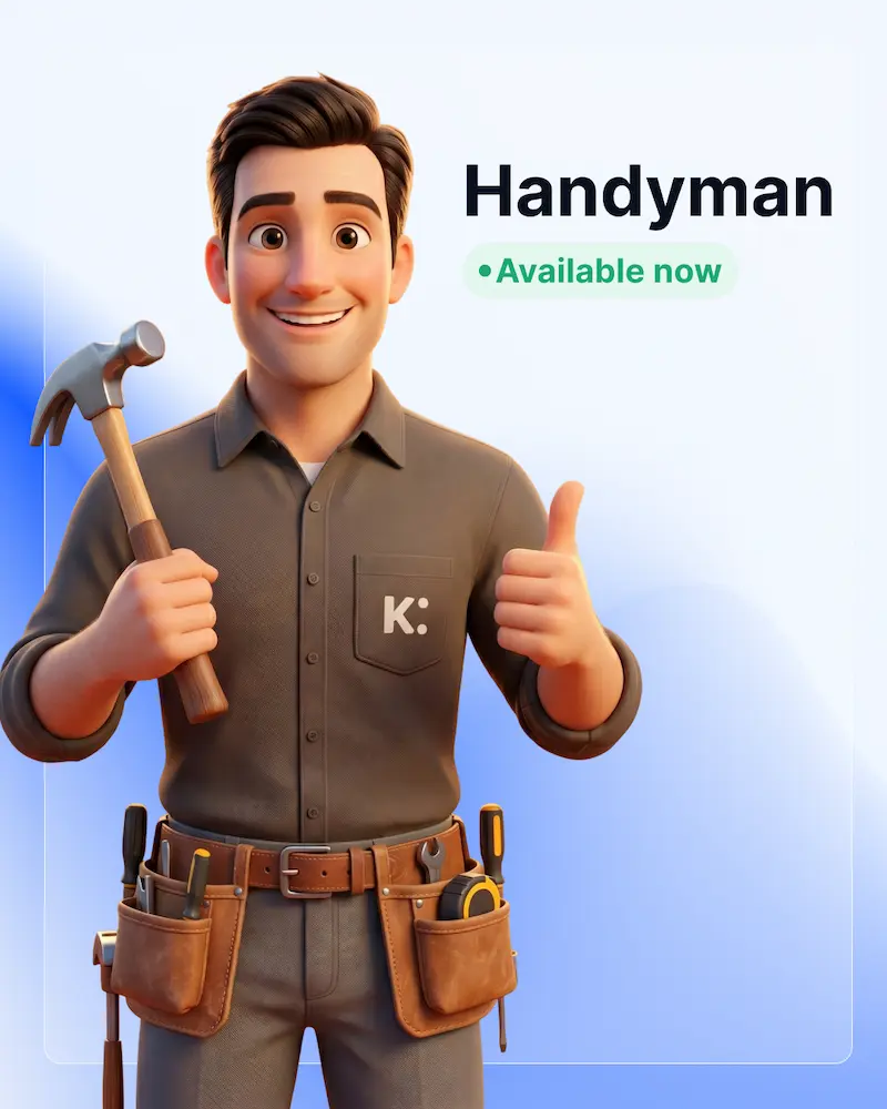 an image of a vetted Kandua handyman fixing a kitchen cupboard hinge