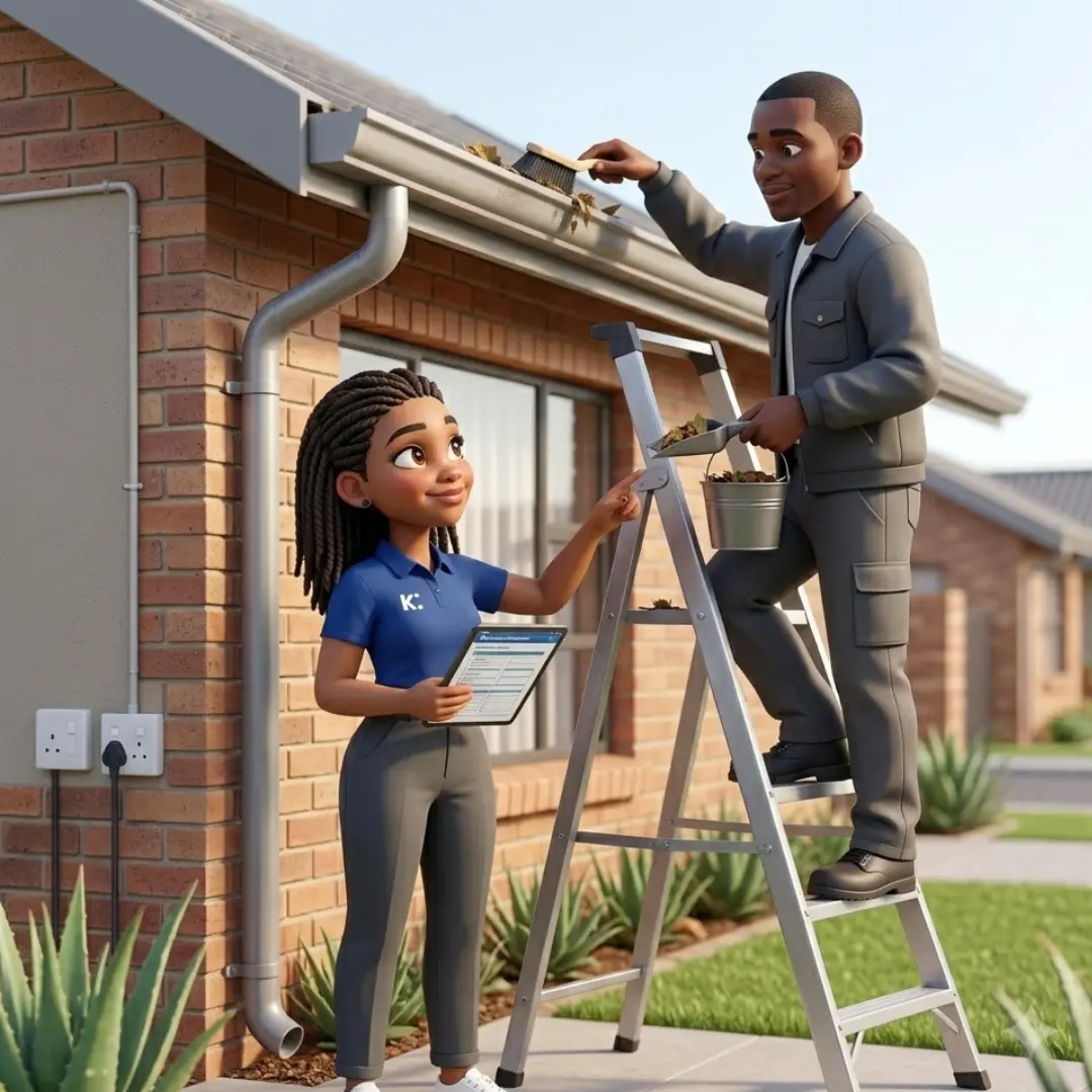 image of a handyman on a ladder