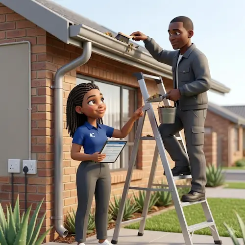 image of a handyman on a ladder
