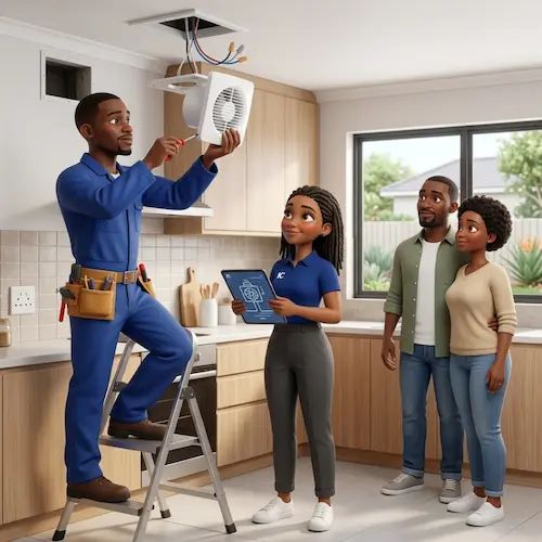 image of an extractor fam installation