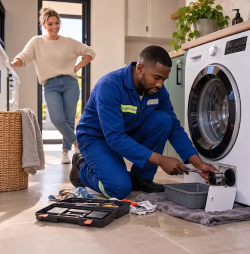 Image of washing machine filter cleaning