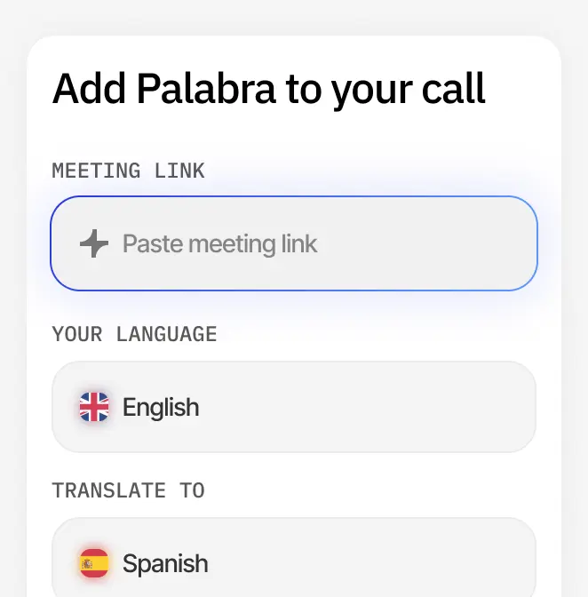 Add your meeting. Paste a Zoom, Google Meet or Teams link.