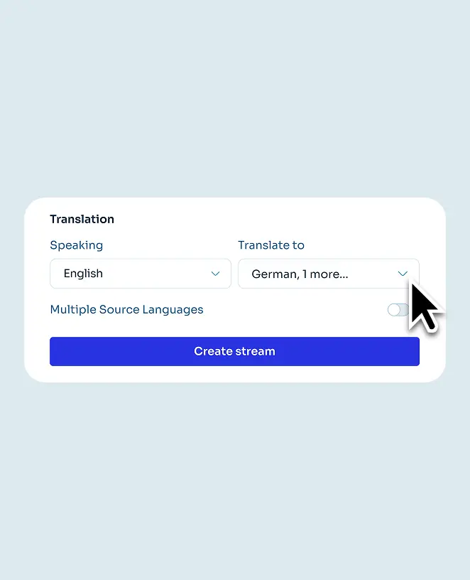 Select your input and output languages.