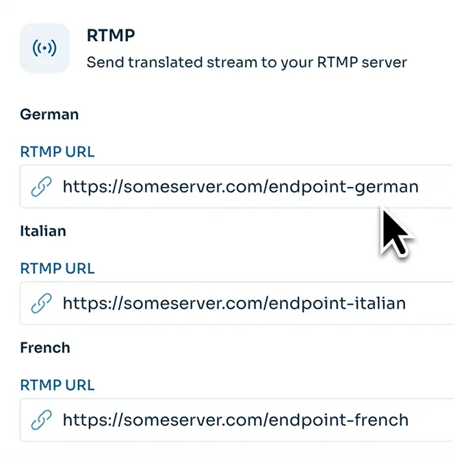 Set the output endpoint. 