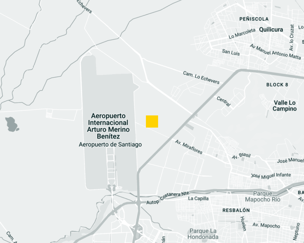 Selotrans warehouse map close to Santiago de Chile's Airport