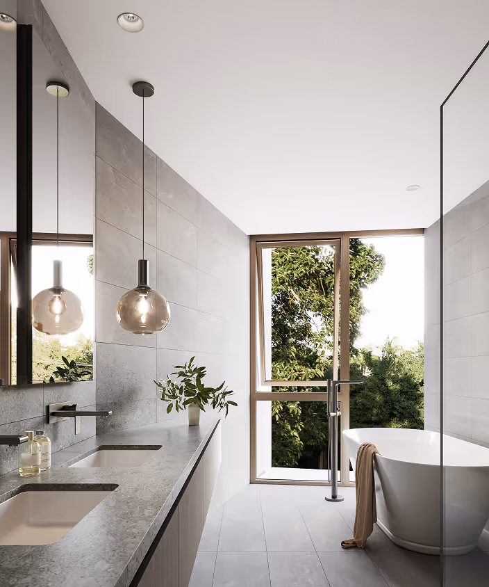 master Ensuite with free standing bath & luxurious finishes
