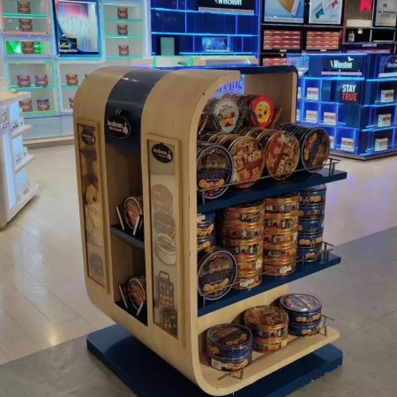 Freestanding Jacobsens of Denmark display unit with cookie tins in the Philippines