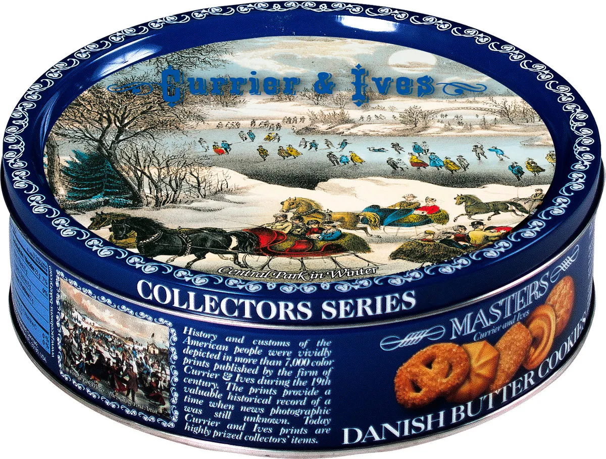Currier & Ives Danish butter cookies, 340 g tin, design 1 of 3