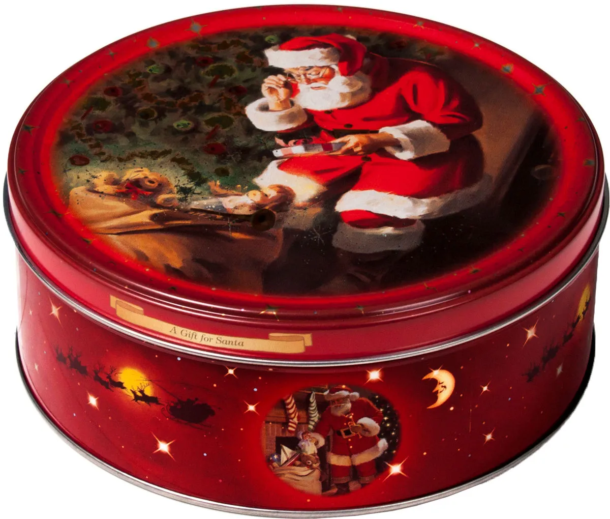 Classic Santa cookie tin, 150 g, A Gift for Santa design
