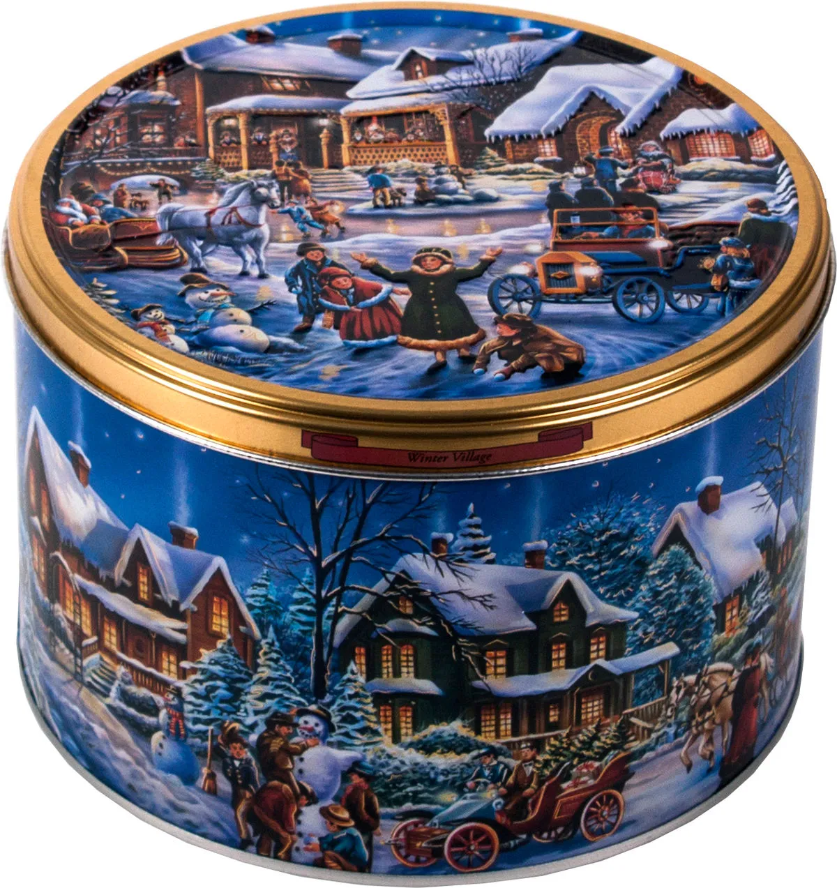 Winter Village cookie tin, 340 g