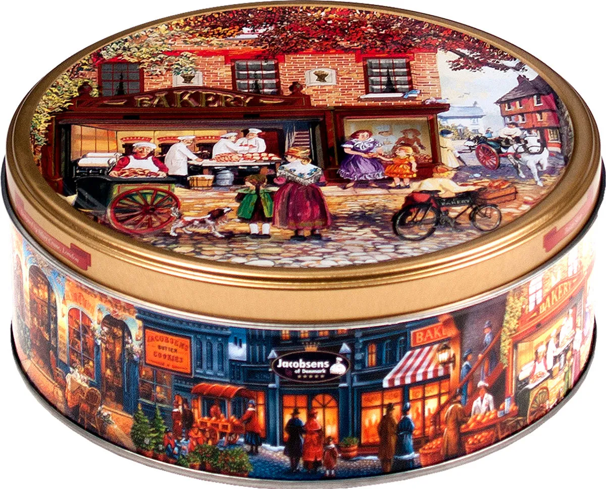 Scenes of Europe cookie tin, 150 g, Baker Shop design