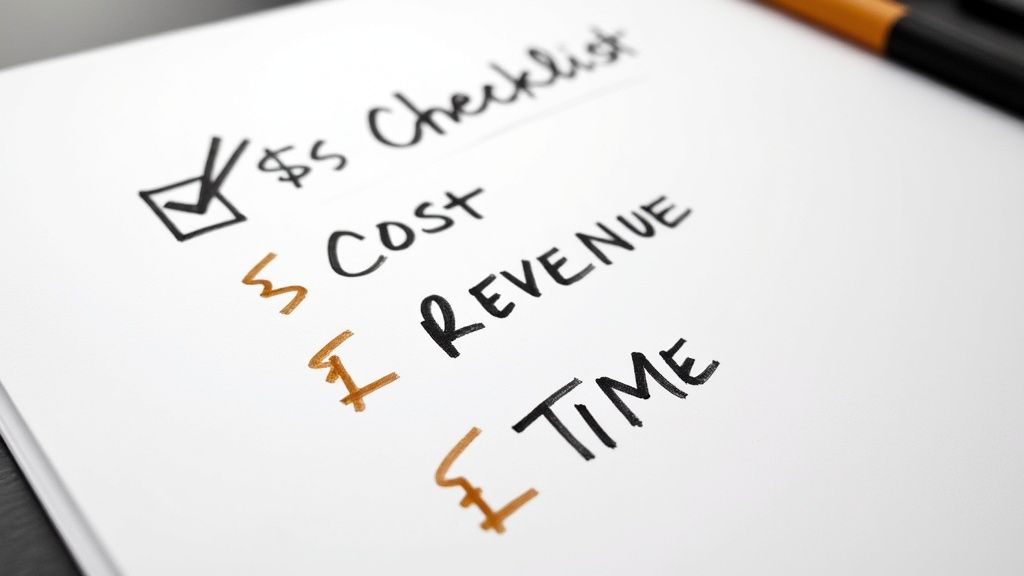 A visual representation of the key data points needed for accurate marketing ROI calculations.