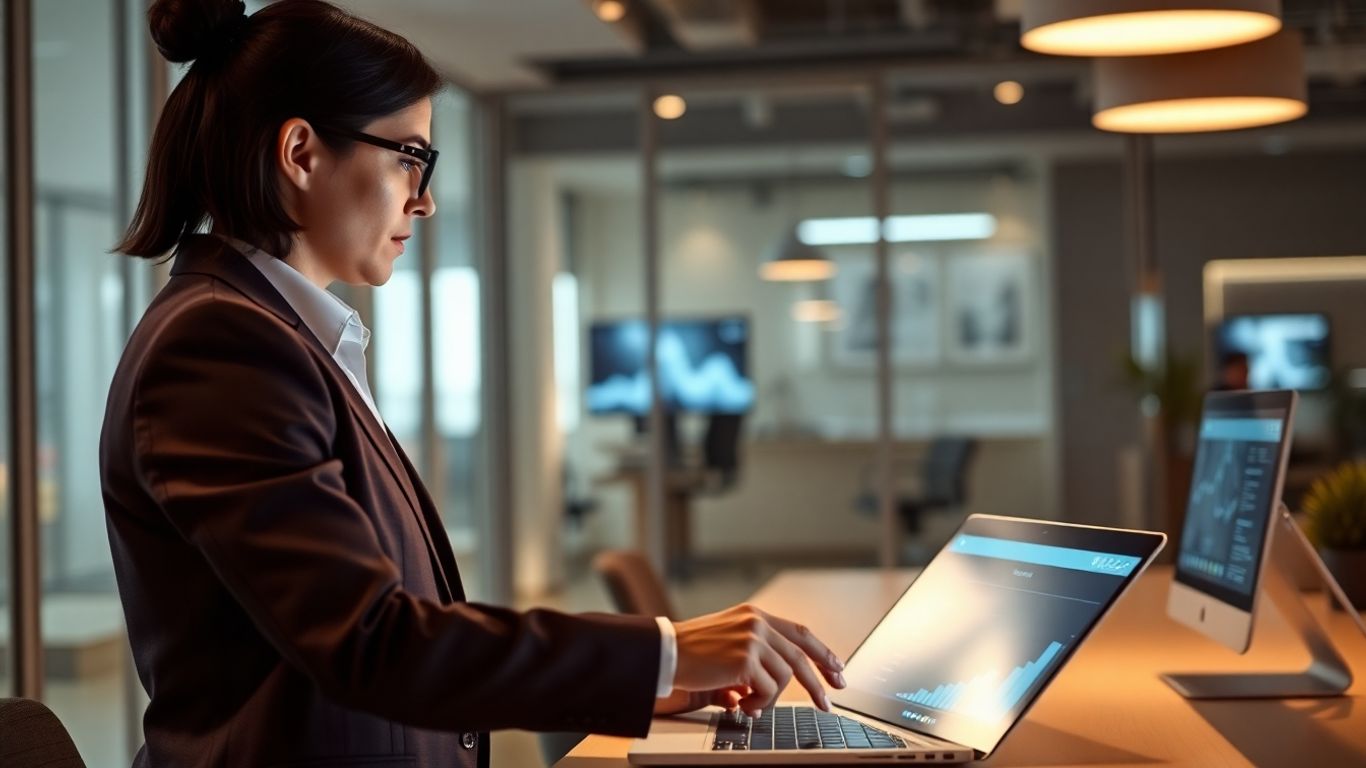 Professional engaging with digital interfaces for lead generation.