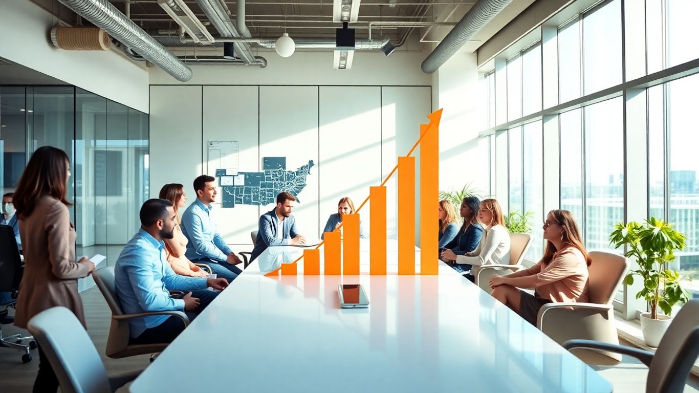 Team collaborating on business growth strategies.