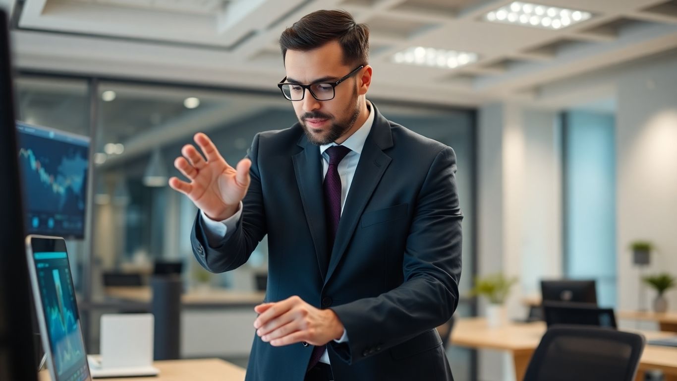 Business professional using LinkedIn Sales Navigator interface.