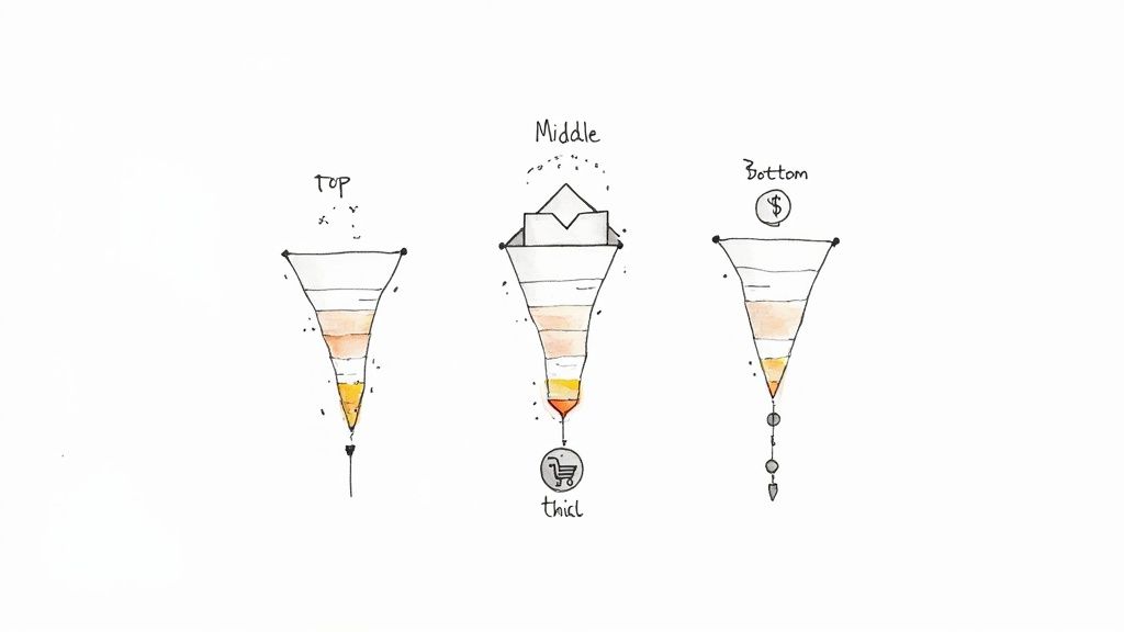 Dashboard showing various marketing metrics and charts.