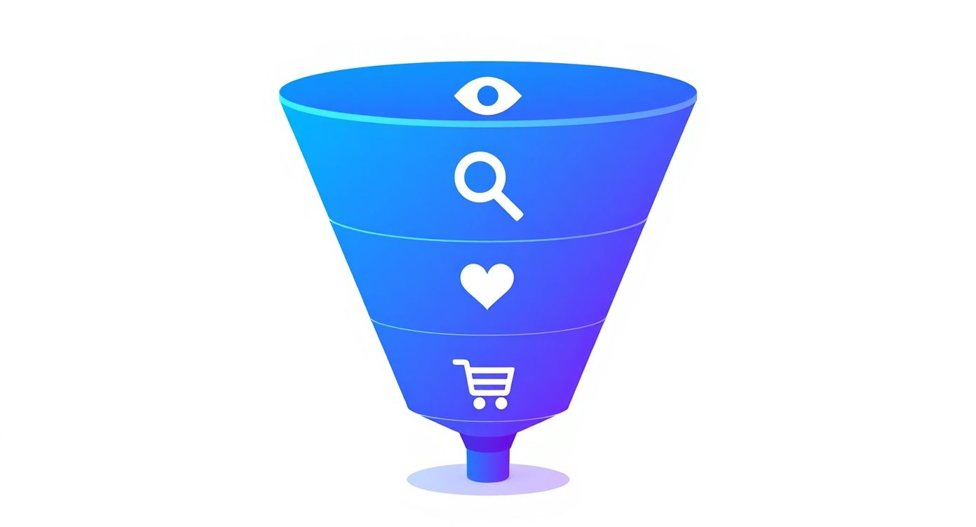 Infographic about what is a conversion funnel