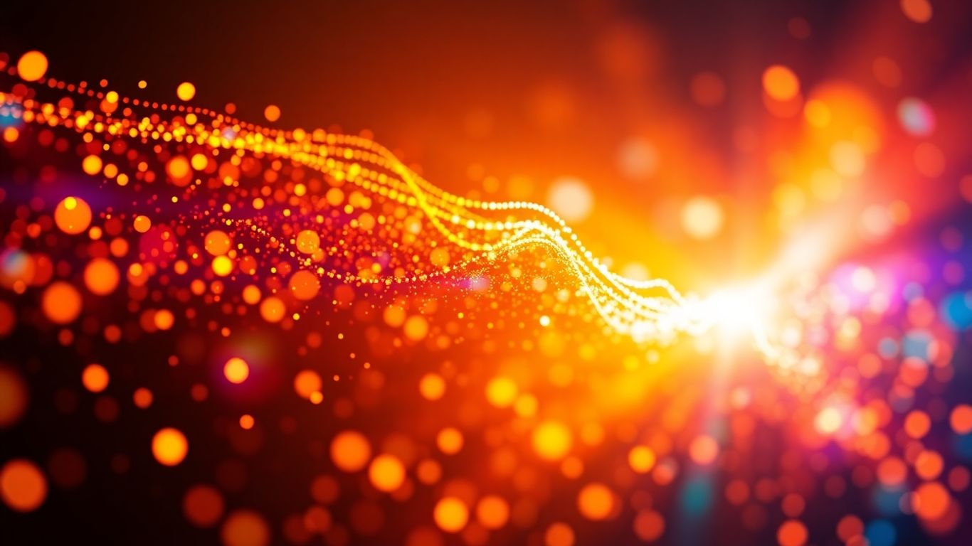 Abstract upward flow of light particles suggesting growth