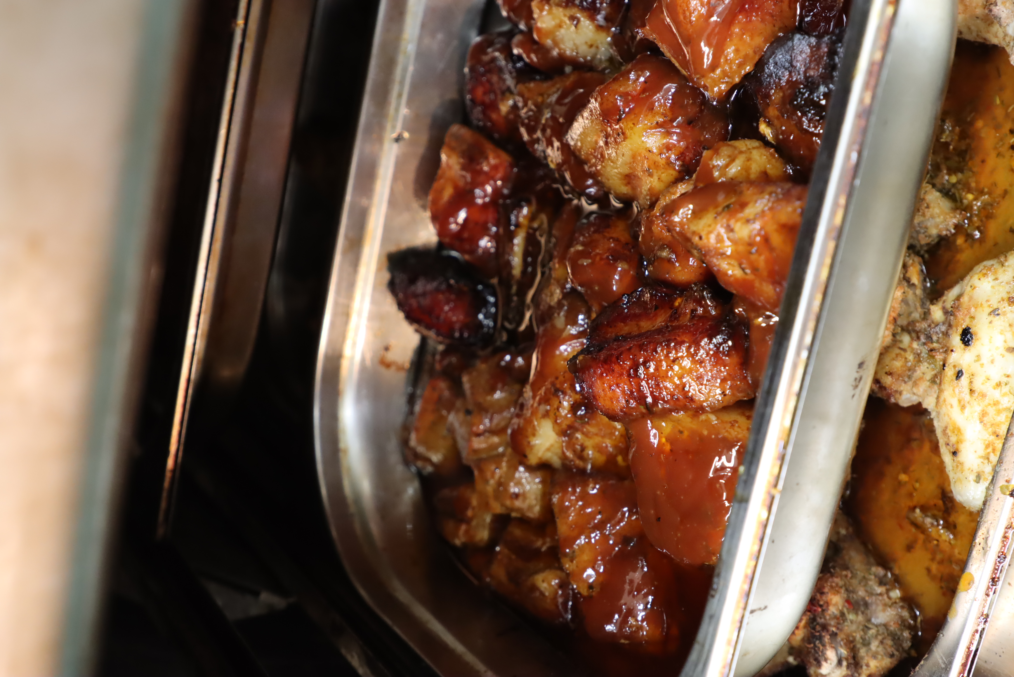 STICKY HONEY BBQ PORK BELLY BITES