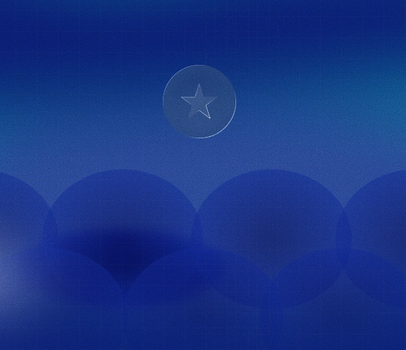 Composition visuelle sur fond bleu nuit illustrant la notion de cycle en communication. Les formes floues, les jeux de lumière et les éléments graphiques évoquent l’observation, le test et l’ajustement progressif des actions.