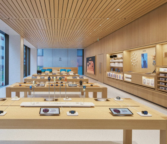 L’intérieur d’un magasin Apple Store.