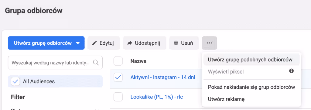 grupy podobnych odbiorców na Facebooku jak stworzyć