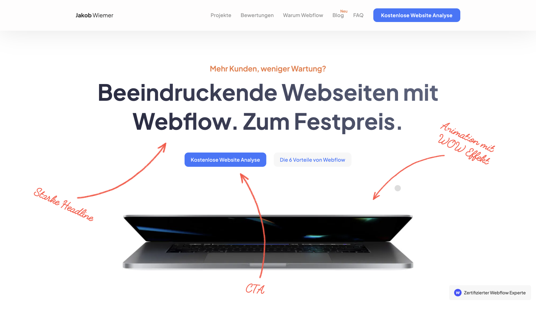Beispiel einer Hero Sektion