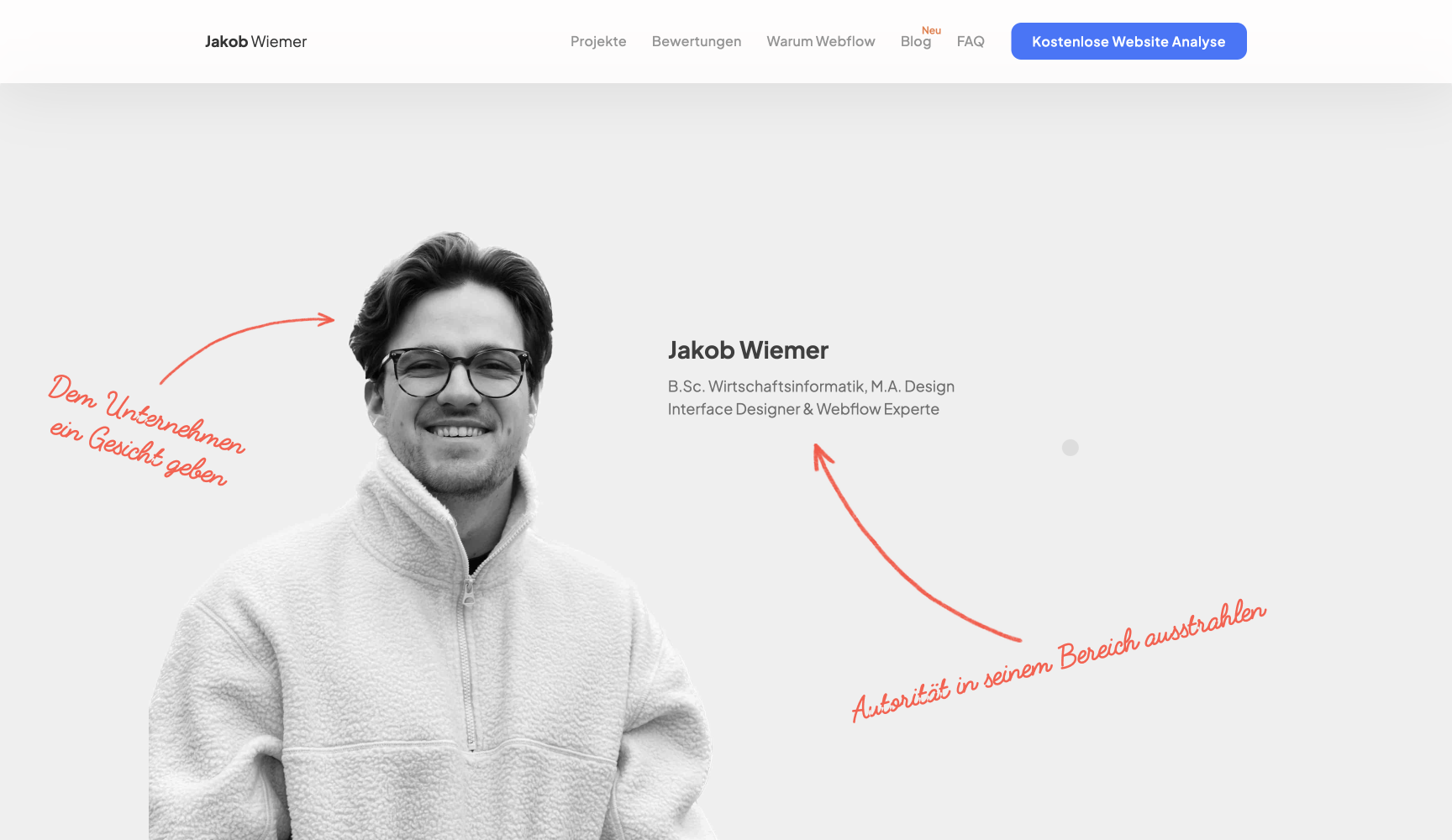 Beispiel einer Über Uns Sektion