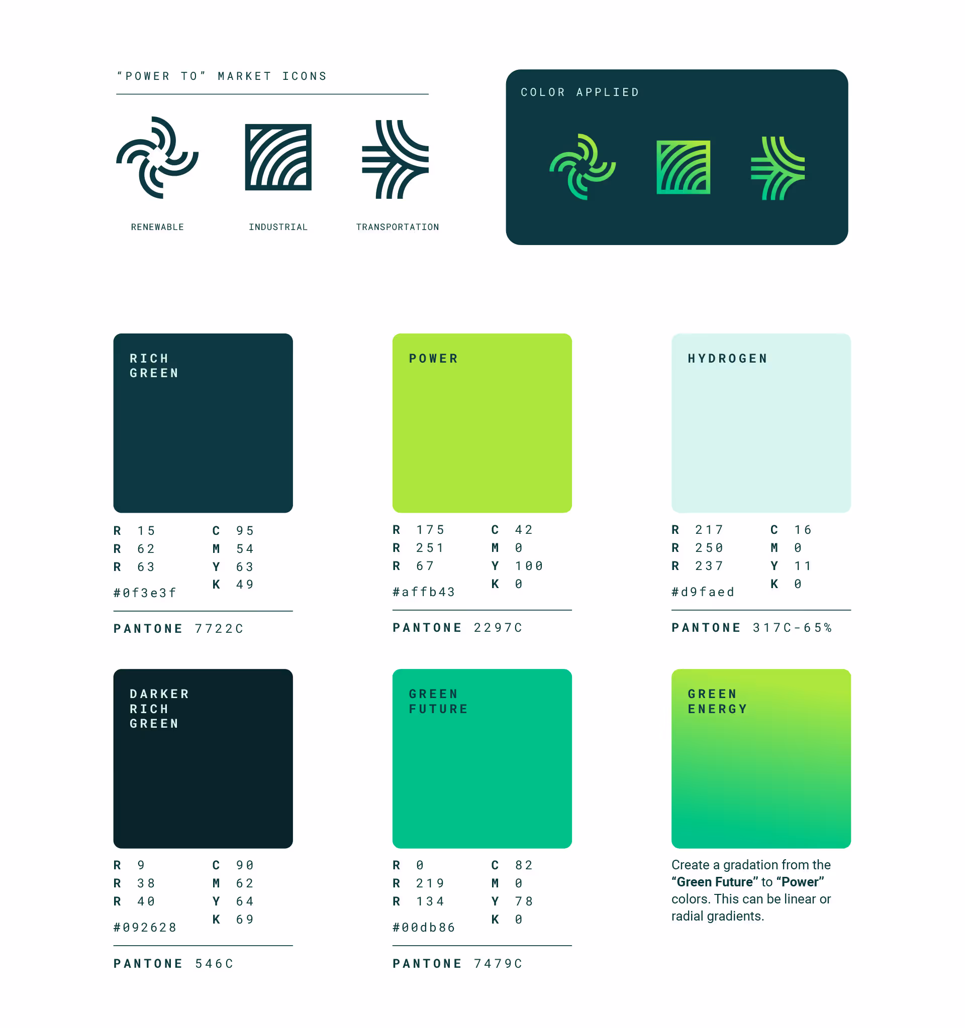 Power to Hydrogen icons and colors