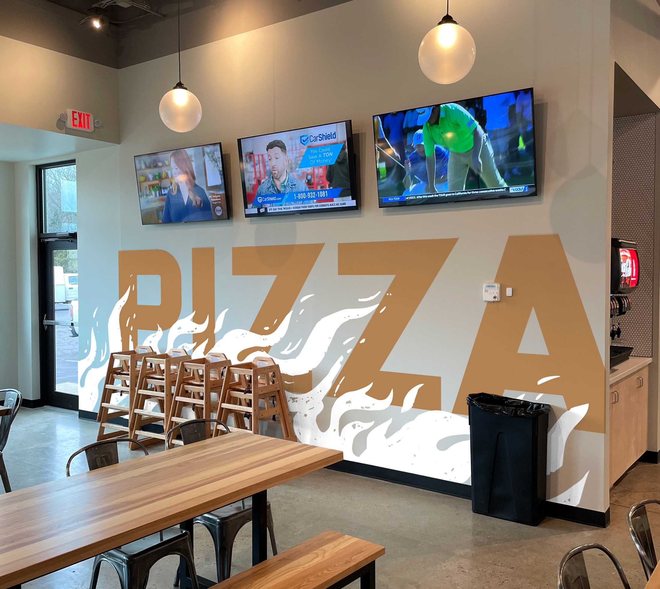 Old Scratch Pizza pizza wall