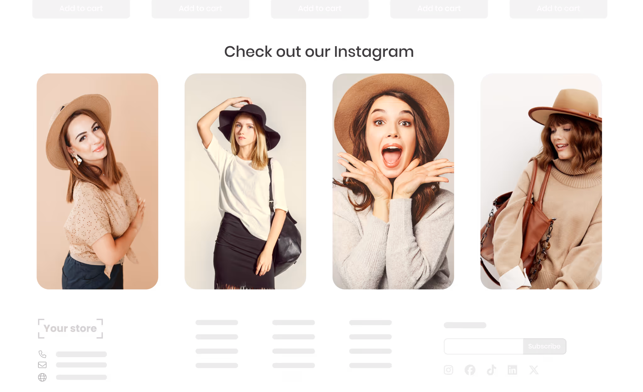 Instagram Feed app demo / gallery on storefront