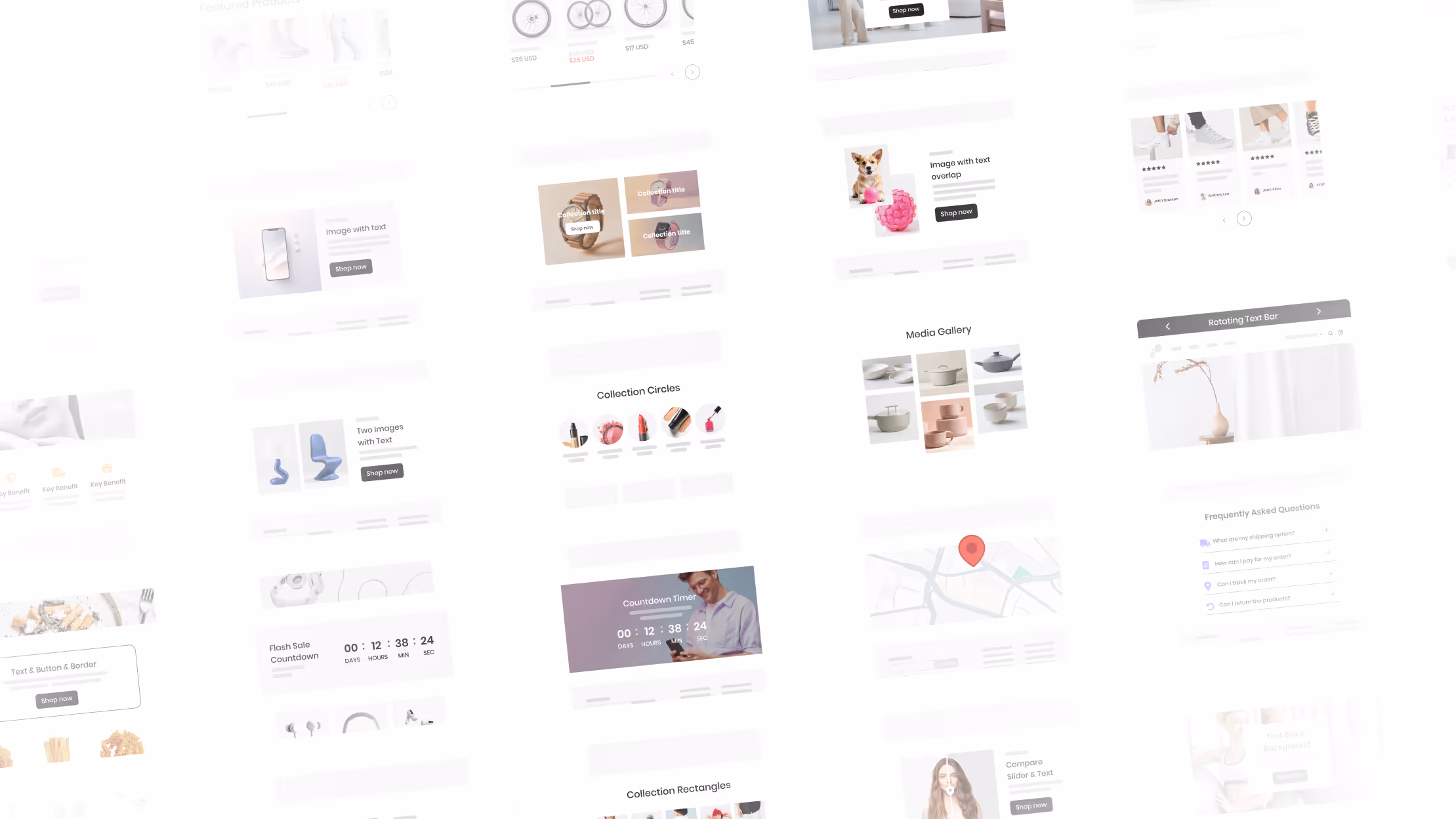 Different theme sections