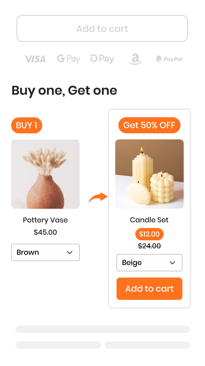 Upsell engine BOGO screenshot