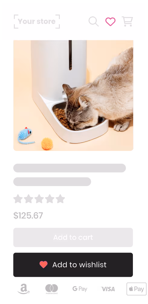 Wishlist demo store screenshot for mobile