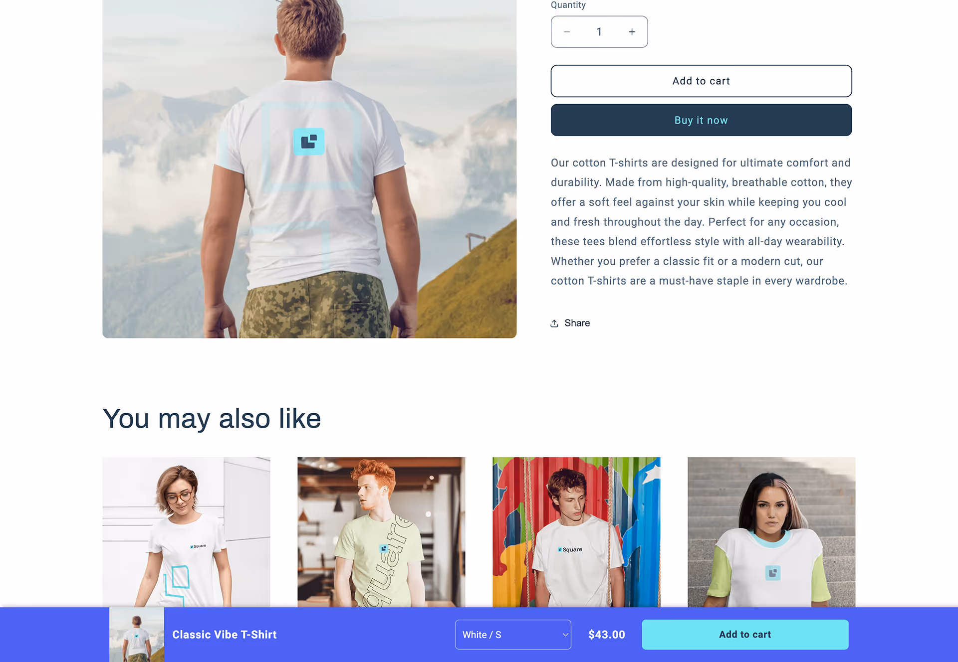 Sticky Add to Cart bar live demo screenshot