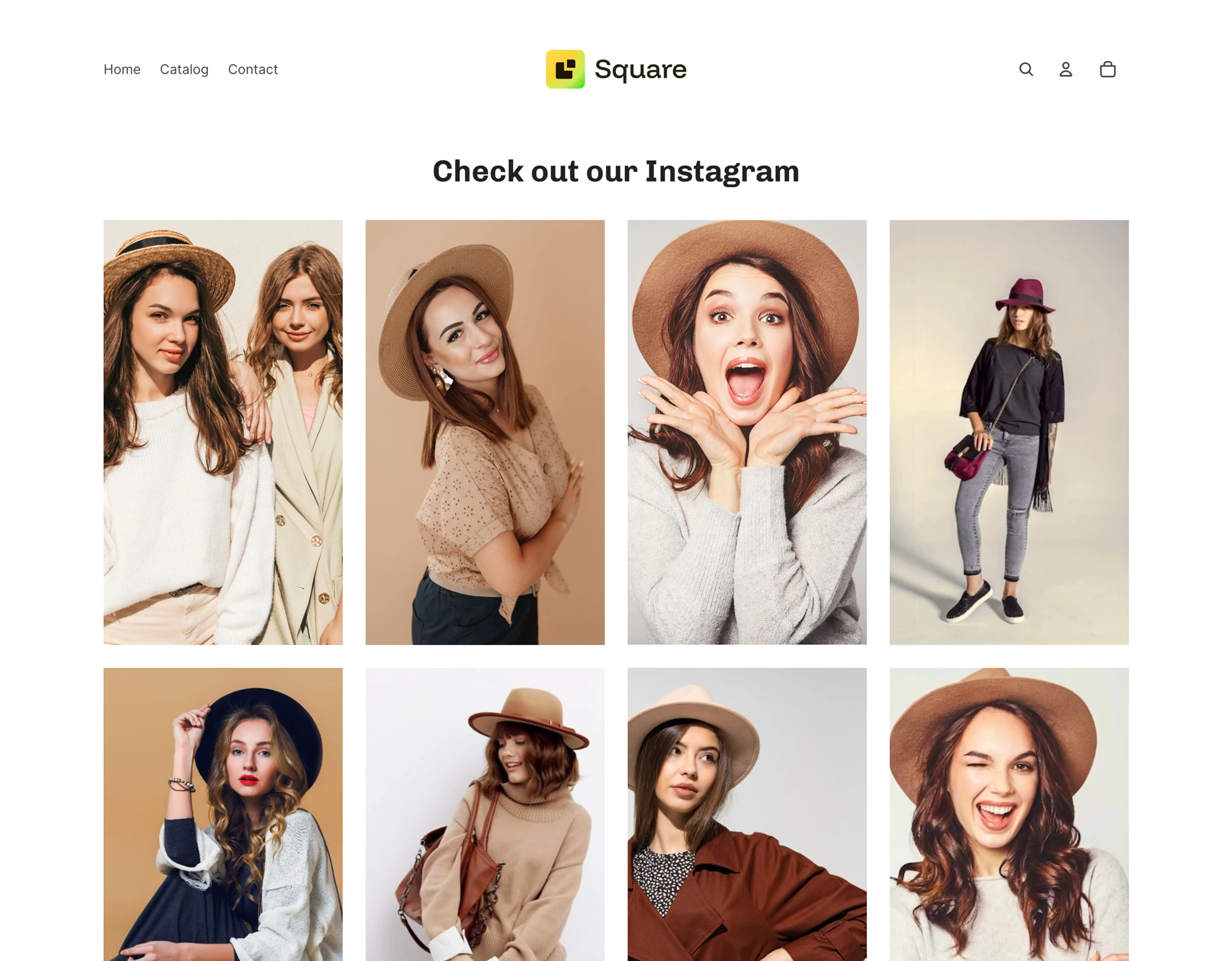 Shoppable Instagram Feed Gallery live demo screenshot