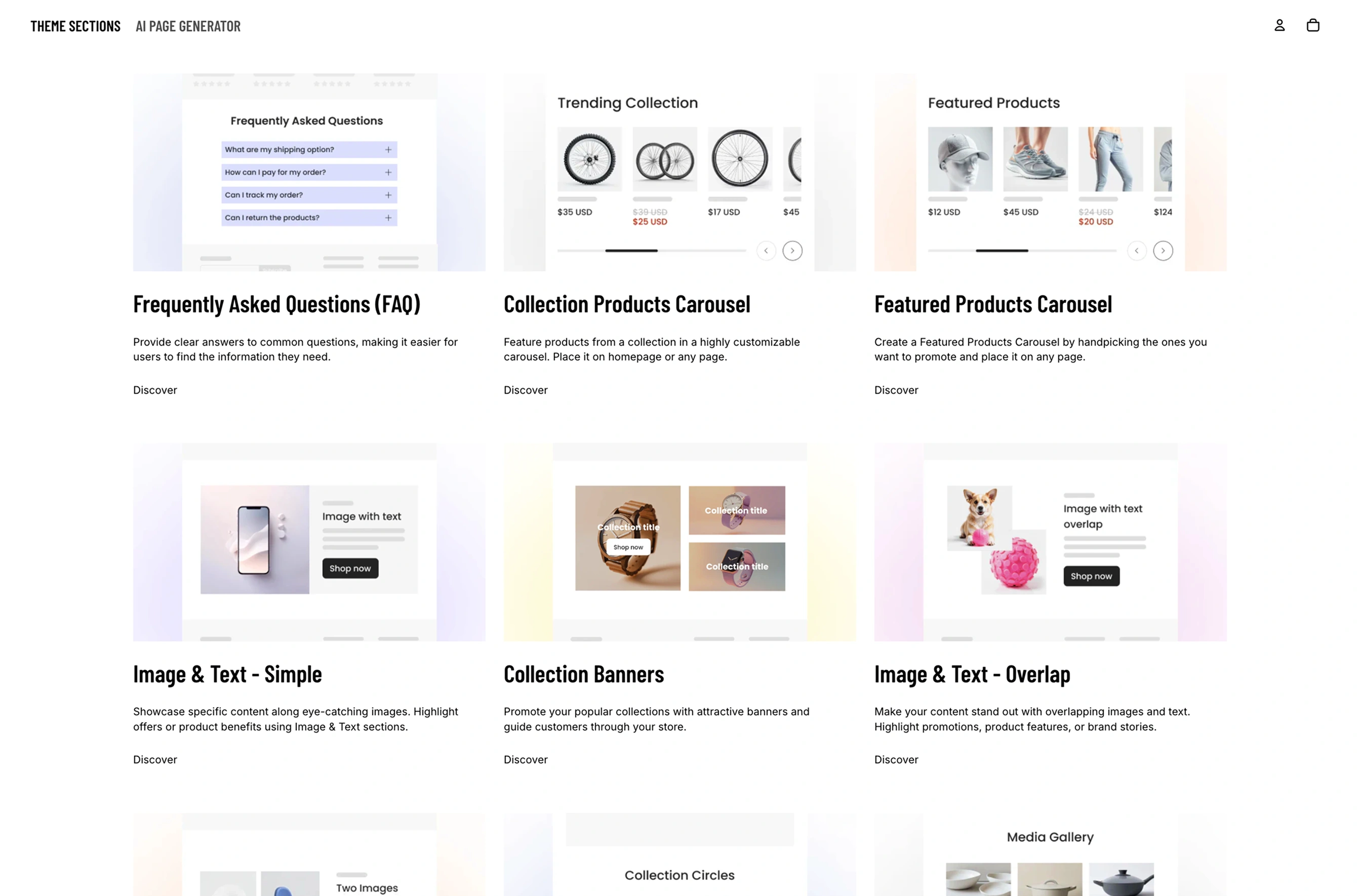 Theme Sections demo store