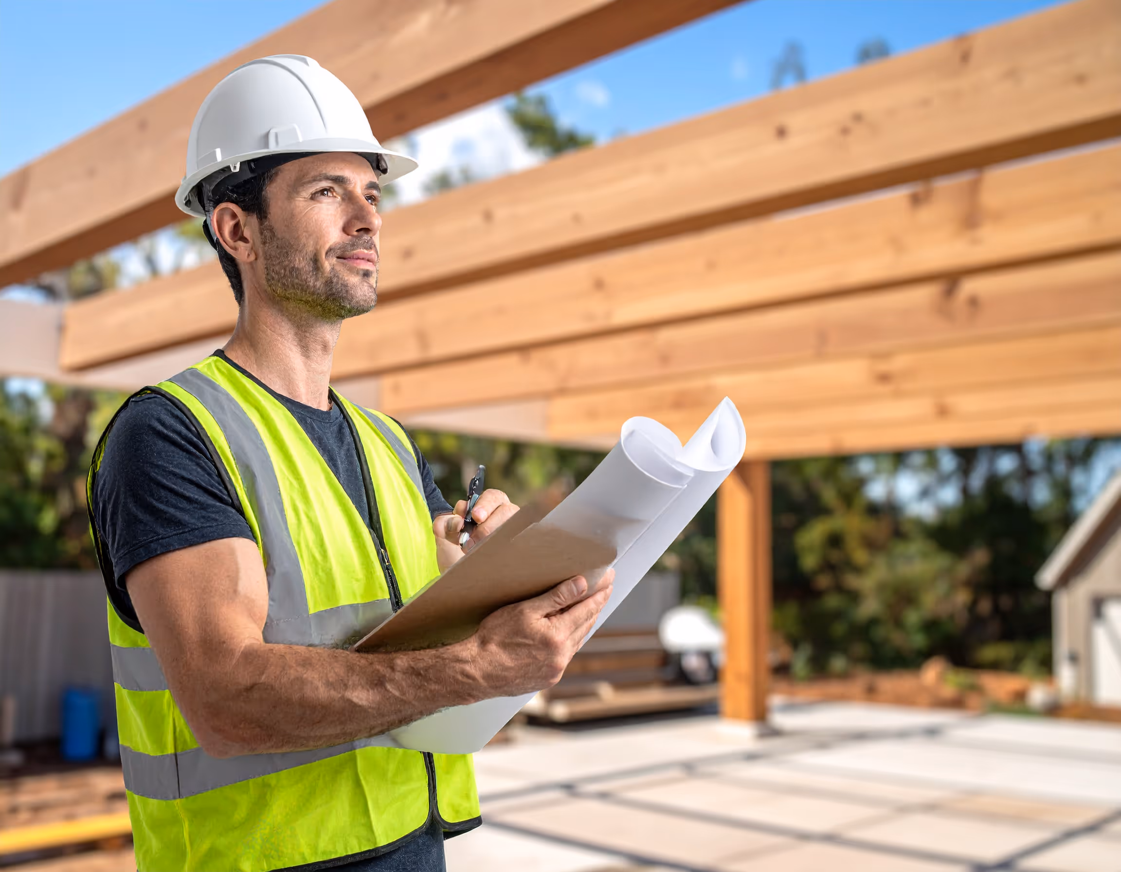 Pergola wooden beam connection detail