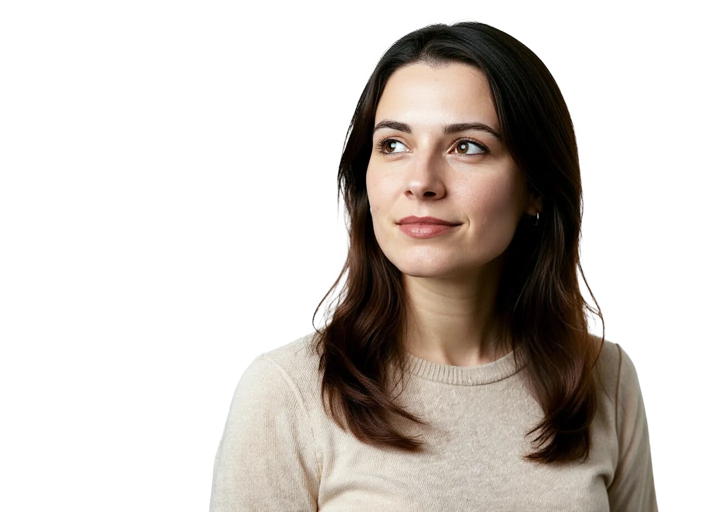 Woman smiling on a steel sales team