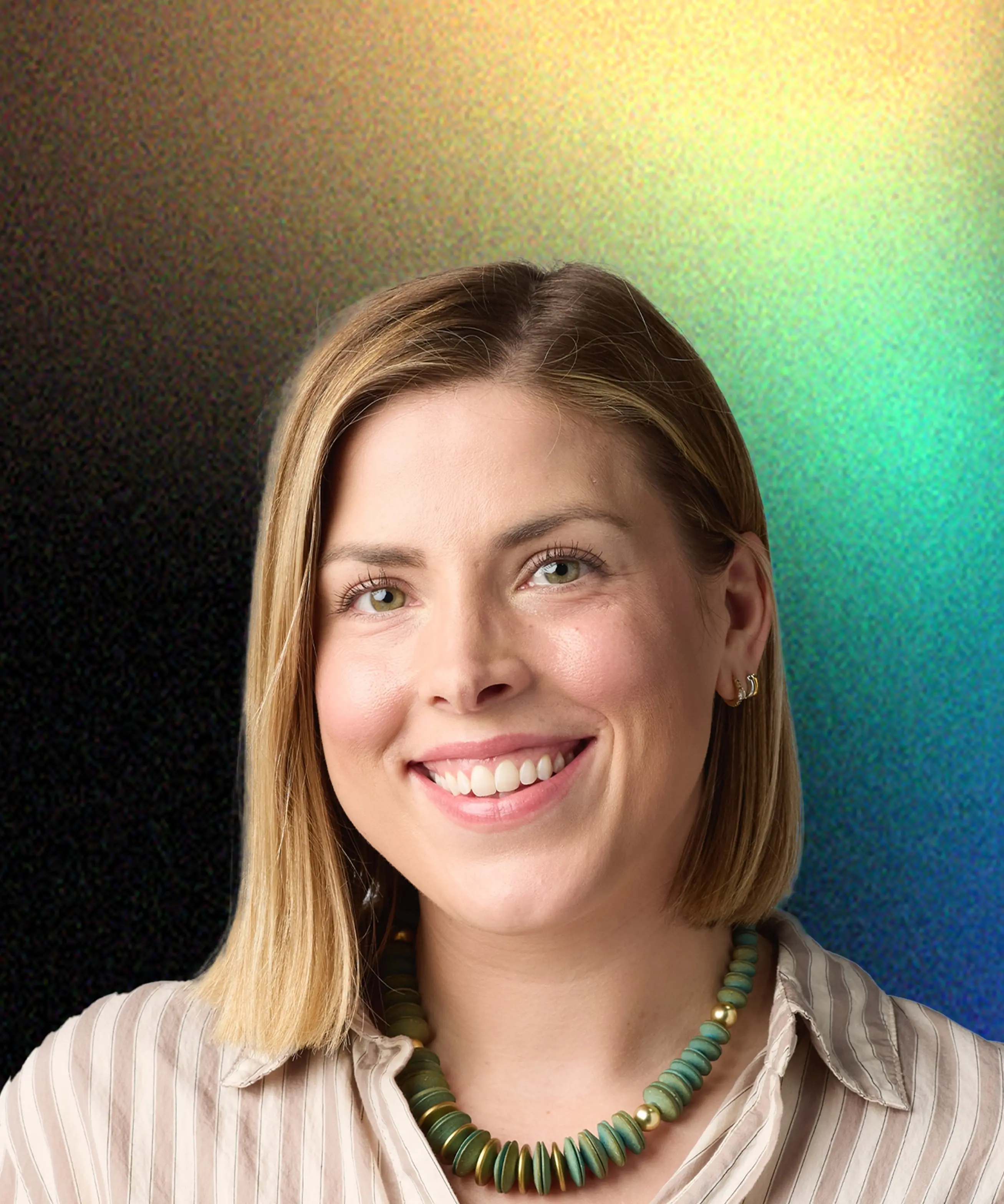 a woman smiling at camera