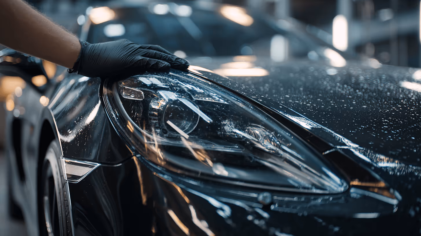 a worker doing a car detail interior work
