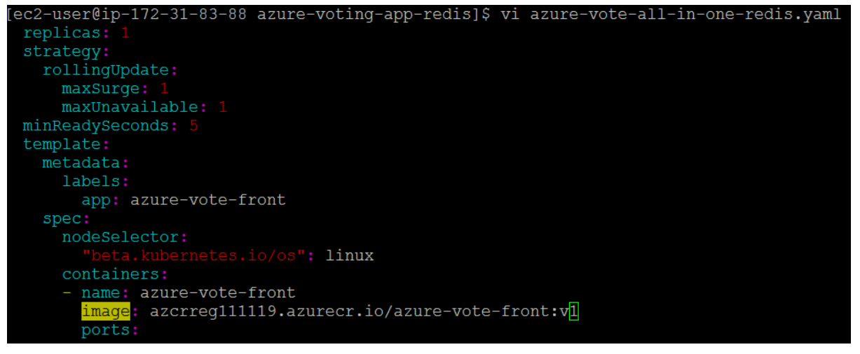 Update Application in AKS- Update App1