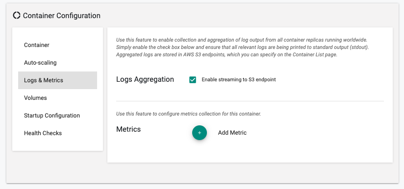 Container Config-Log Aggregation