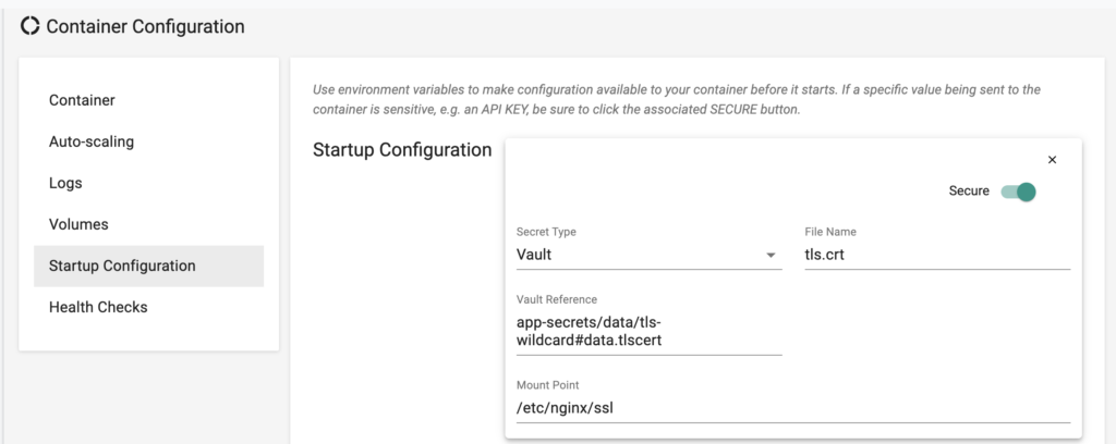 Container Configuration