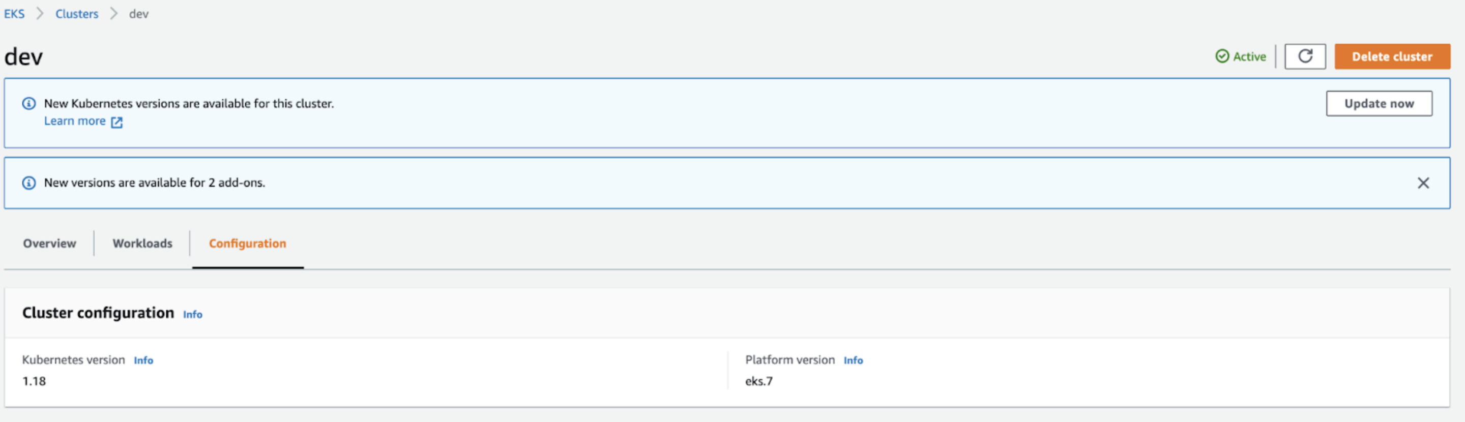 AWS EKS dev