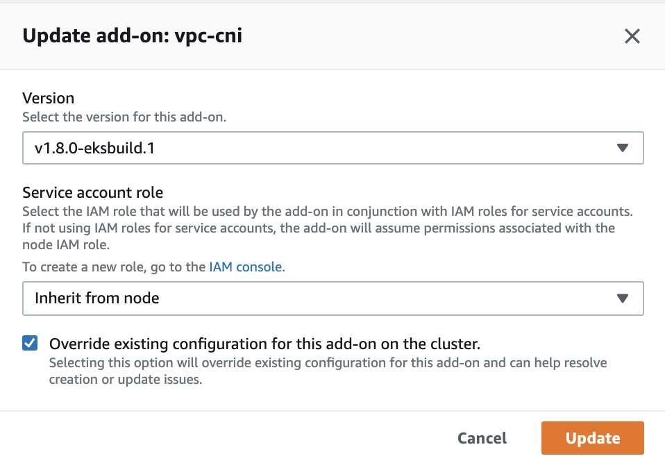 Update VPC CNI