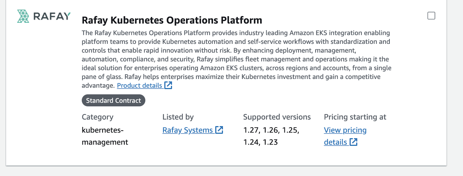 Rafay Kubernetes Operations Platform