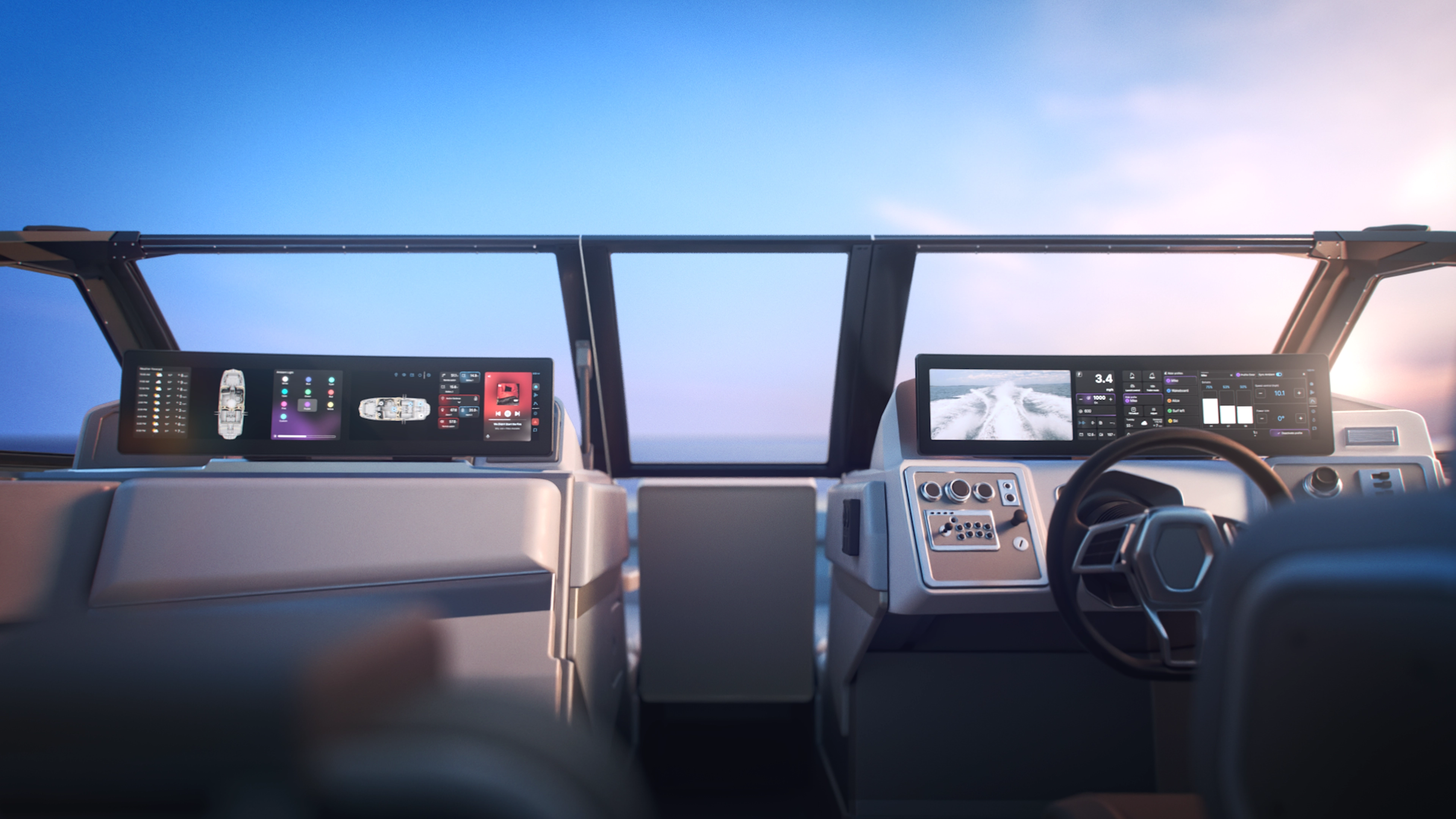Two BlackCanvas displays installed on a boat.